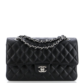 Chanel Classic Double Flap Bag Quilted Caviar Medium