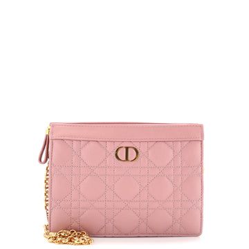 Christian Dior Caro Clutch with Chain Cannage Quilt Calfskin Small