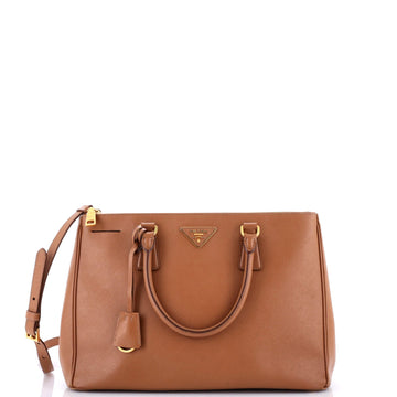 Prada Double Zip Lux Tote Saffiano Leather Medium