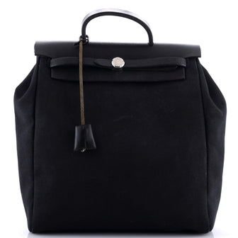 Hermes Herbag A Dos Zip Backpack Toile and Leather