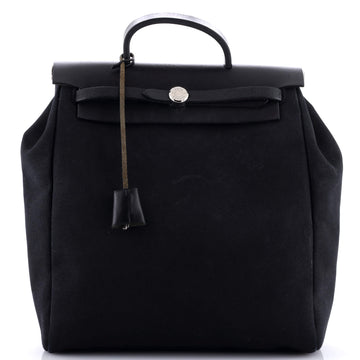 Hermes Herbag A Dos Zip Backpack Toile and Leather