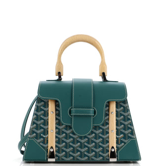 Goyard Saigon Top Handle Bag Coated Canvas with Leather PM