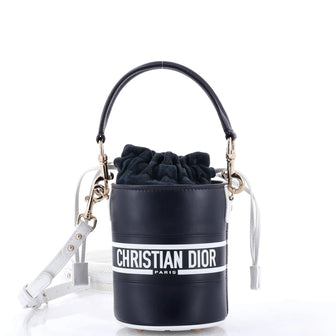 Christian Dior Vibe Drawstring Bucket Bag Leather Small