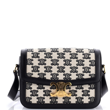 Celine Triomphe Shoulder Bag Triomphe Canvas Medium