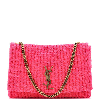 Saint Laurent Kate 99 Tassel Flap Bag Woven Raffia Medium