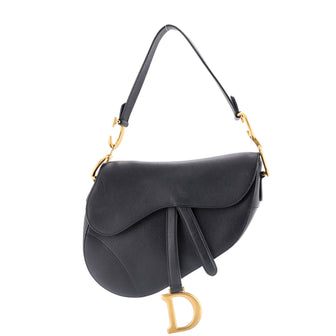 Christian Dior Saddle Handbag Leather Medium