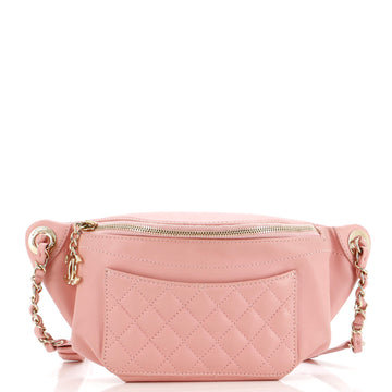 Chanel Bi Classic Waist Bag Quilted Crumpled Calfskin