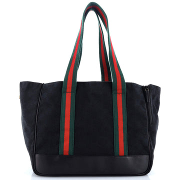 Gucci Side Zip Dog Carrier GG Canvas with Web Handles Small