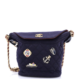 Chanel Paris-Hamburg Charms Bucket Bag Quilted Wool