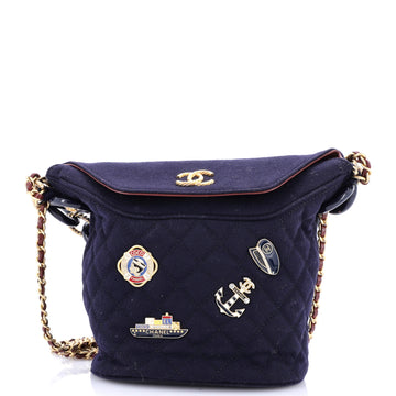 Chanel Paris-Hamburg Charms Bucket Bag Quilted Wool
