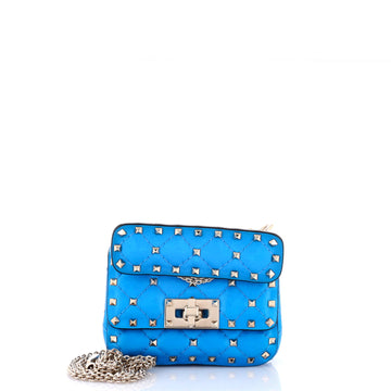 Valentino Garavani Rockstud Spike Flap Bag Quilted Leather Micro
