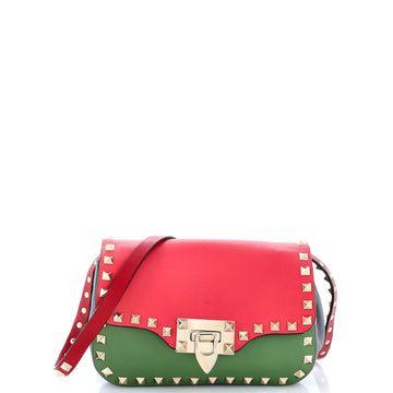 Valentino Garavani Rockstud Flip Lock Flap Bag Leather Mini