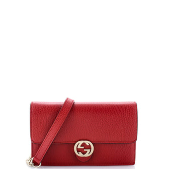Gucci Interlocking Wallet on Chain Leather