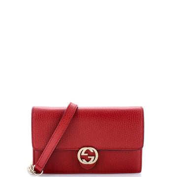 Gucci Interlocking Wallet on Chain Leather