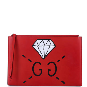 Gucci Wristlet Clutch GucciGhost Leather