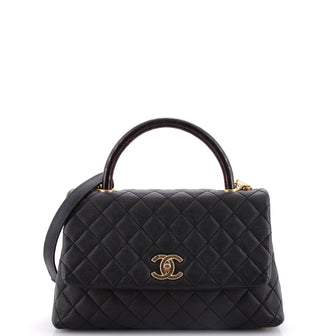 Chanel Coco Top Handle Bag Quilted Caviar Small