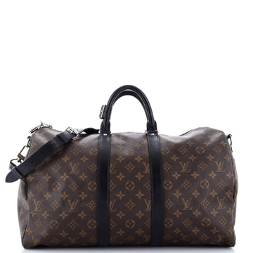 Louis Vuitton Keepall Bandouliere Bag Macassar Monogram Canvas 45