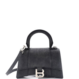 Balenciaga Hourglass Top Handle Bag Glitter Leather XS