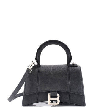 Balenciaga Hourglass Top Handle Bag Glitter Leather XS