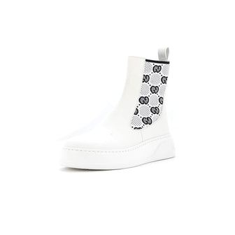 Gucci Women's Chunky B Chelsea Boots Leather with GG Elastic