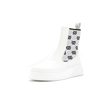 Gucci Women's Chunky B Chelsea Boots Leather with GG Elastic
