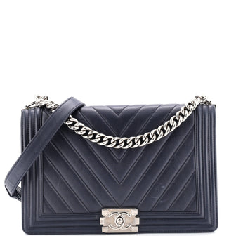 Chanel Boy Flap Bag Chevron Calfskin New Medium