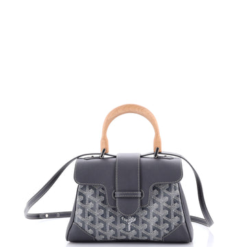 Goyard Saigon Top Handle Bag Coated Canvas with Leather Mini