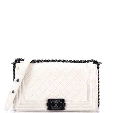 Chanel Boy Flap Bag Quilted Calfskin Old Medium