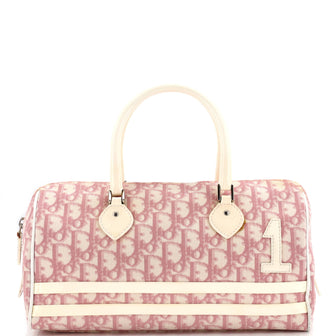 Christian Dior Vintage Boston Bag Diorissimo Canvas Medium