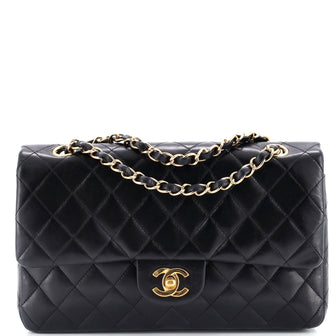 Chanel Vintage Classic Double Flap Bag Quilted Lambskin Medium