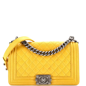 Chanel Boy Flap Bag Quilted Calfskin Old Medium