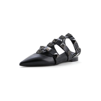 Valentino Garavani Women's Roman Stud Flat Mules Leather