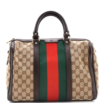 Gucci Vintage Web Boston Bag GG Canvas Medium
