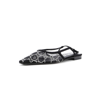 Gucci Women's Slingback Pumps Crystal GG Embellished Mesh