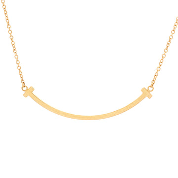 Tiffany & Co. T Smile Pendant Necklace 18K Rose Gold Small