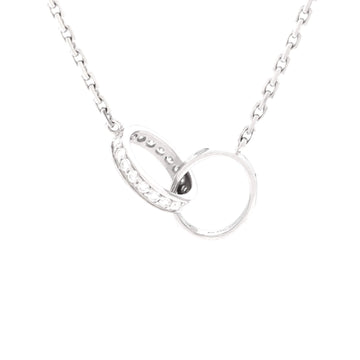 Cartier Love Interlocking Necklace 18K White Gold and Diamonds