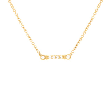 Tiffany & Co. Fleur de Lis Key Bar Pendant Necklace 18K Yellow Gold and Diamonds