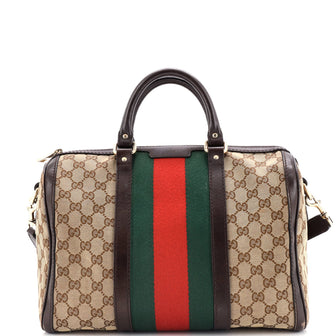 Gucci Vintage Web Boston Bag GG Canvas Medium