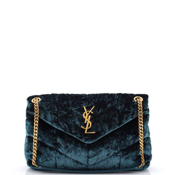 Saint Laurent Loulou Puffer Shoulder Bag Quilted Velvet Small