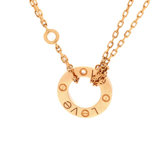 Cartier 2 Diamonds Love Pendant Necklace 18K Rose Gold and Diamonds