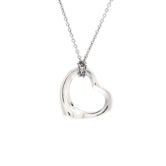 Tiffany & Co. Elsa Peretti Open Heart Pendant Necklace Platinum 16mm