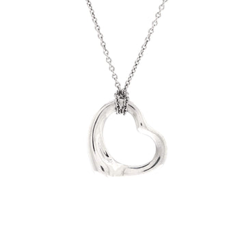 Tiffany & Co. Elsa Peretti Open Heart Pendant Necklace Platinum 16mm