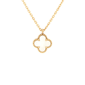 Van Cleef & Arpels Sweet Alhambra Pendant Necklace 18K Yellow Gold and Mother of Pearl