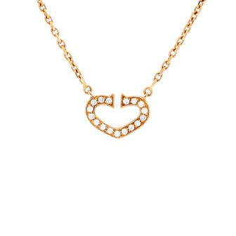 Cartier C Heart de Cartier Pendant Necklace 18K Rose Gold with Pave Diamonds