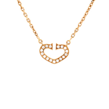 Cartier C Heart de Cartier Pendant Necklace 18K Rose Gold with Pave Diamonds