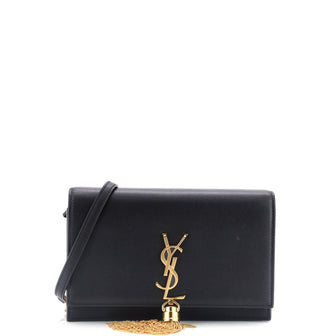 Saint Laurent Classic Monogram Tassel Chain Wallet Leather