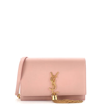 Saint Laurent Classic Monogram Tassel Chain Wallet Leather