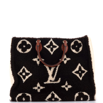 Louis Vuitton OnTheGo Tote Leather and Monogram Teddy Shearling GM