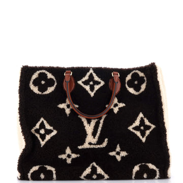 Louis Vuitton OnTheGo Tote Leather and Monogram Teddy Shearling GM