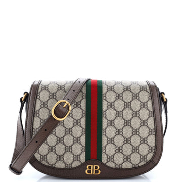 Gucci x Balenciaga The Hacker Project Flap Messenger Bag BB Coated Canvas Medium